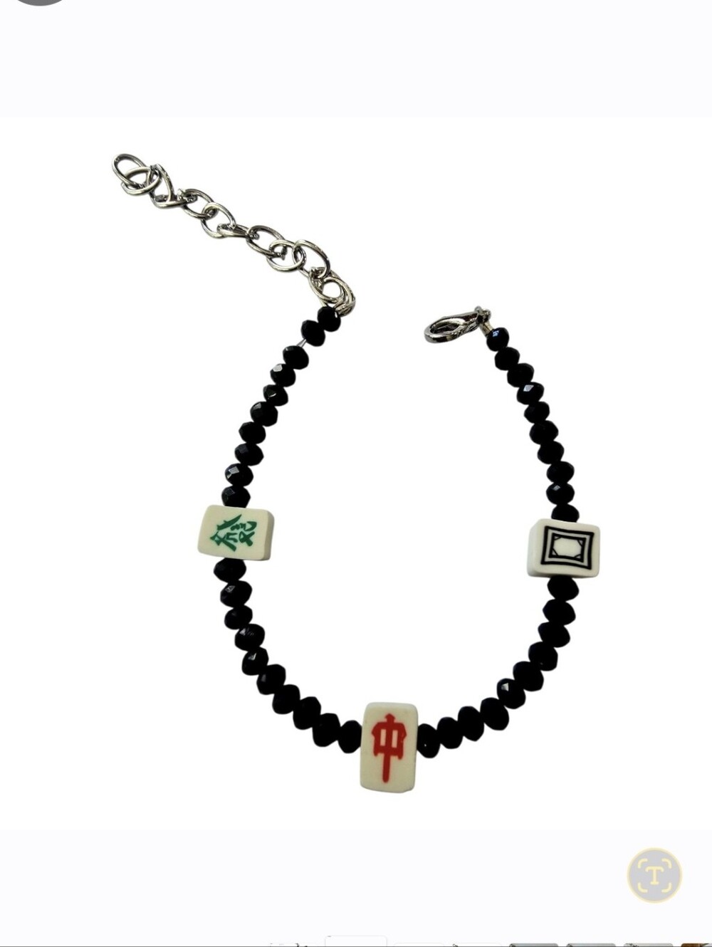 MAHJONG LOVERS NEW DESIGNER "WINDS"SWAROVSK CRYSTAL BEAD BRACELET 1 SIZE BRACELE